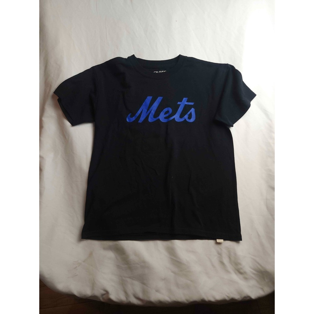 Mets Teague Auto Sales T-Shirt Youth Large 14/16 Black Graphic Sporty Streetwear